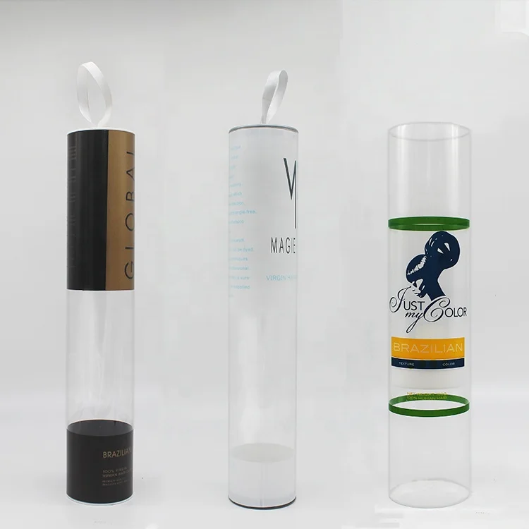 Packaging Tube for Hair Extension Clear Plastic Cylinder Tube Custom Length Very Transparent Hair Storage tube
