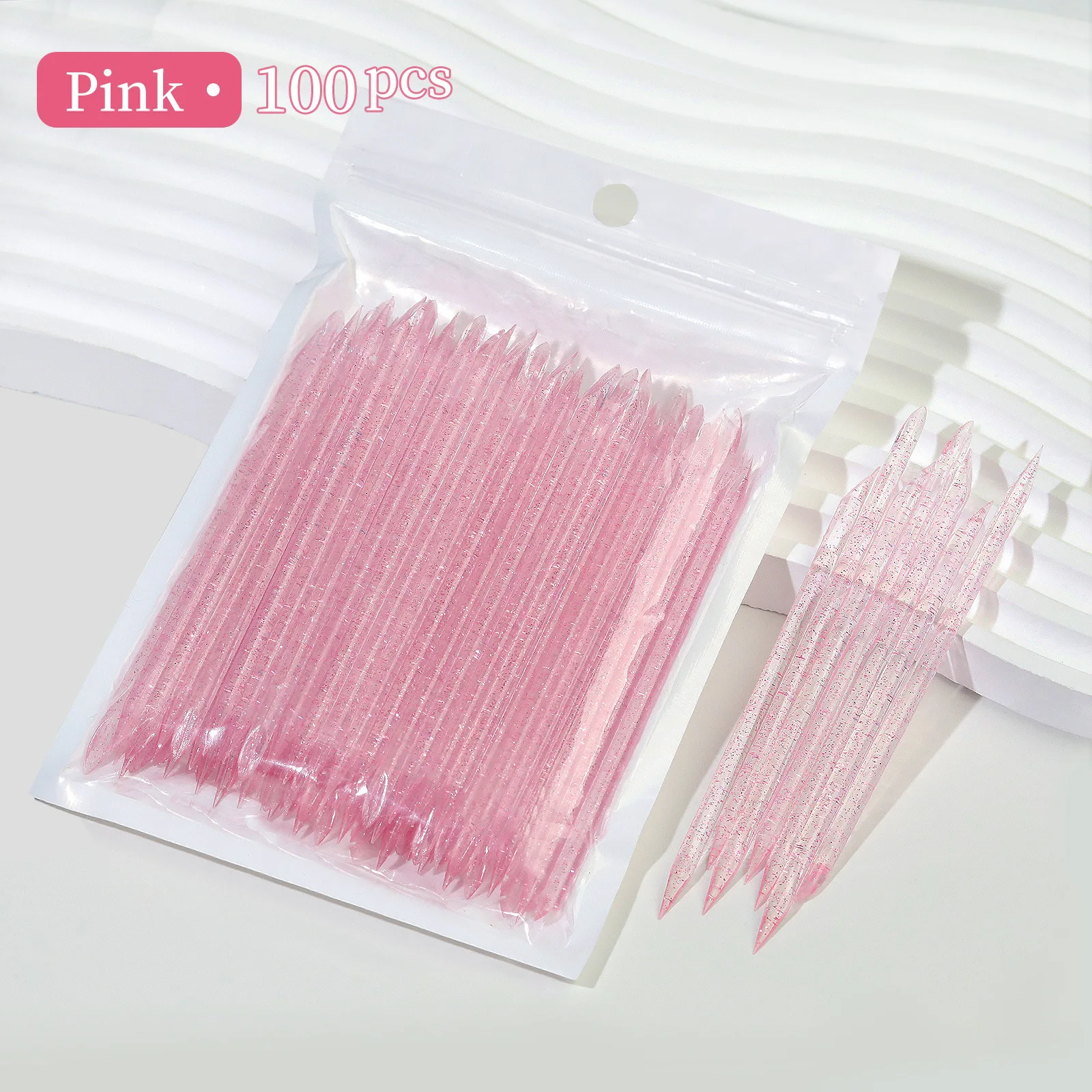Nail Supplies 100Pcs Double Headed Dead Skin Push Crystal Nail Point Drill Acrylic Nail Drill Rod