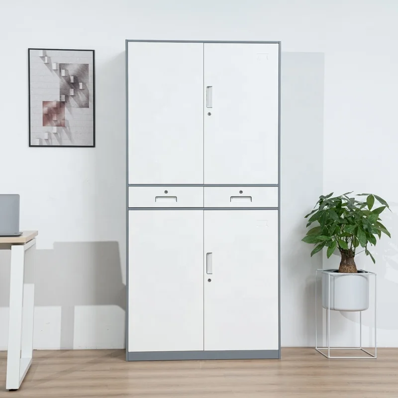 Wholesale Locking Home Office Glass Door Filing Storage Metal Cabinets with Adjustable Shelves Steel Cupboard