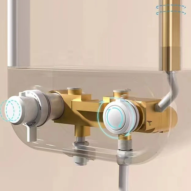 New Grey Black Silver Multifunction Rainfalll Piano Key Hot And Cold Sprinkler Massage Shower Head Sets System Panel