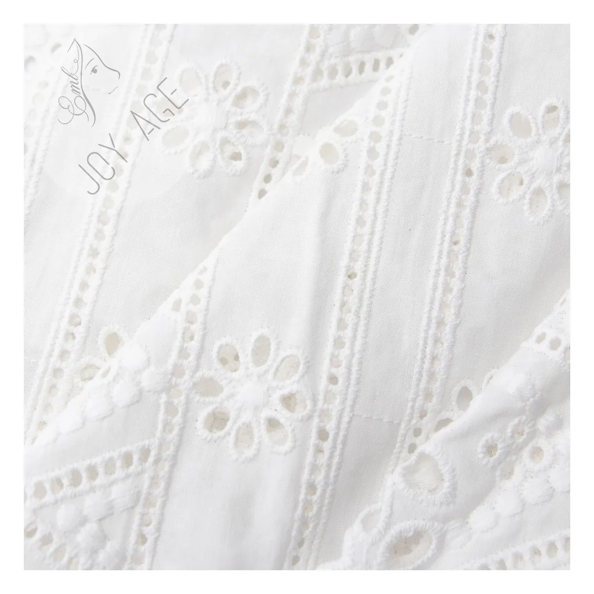 Custom Cheap White Bride Silk Lace Double Side Eyelet 100%  Cotton Embroidery Fabric With Holes Pattern For Garments
