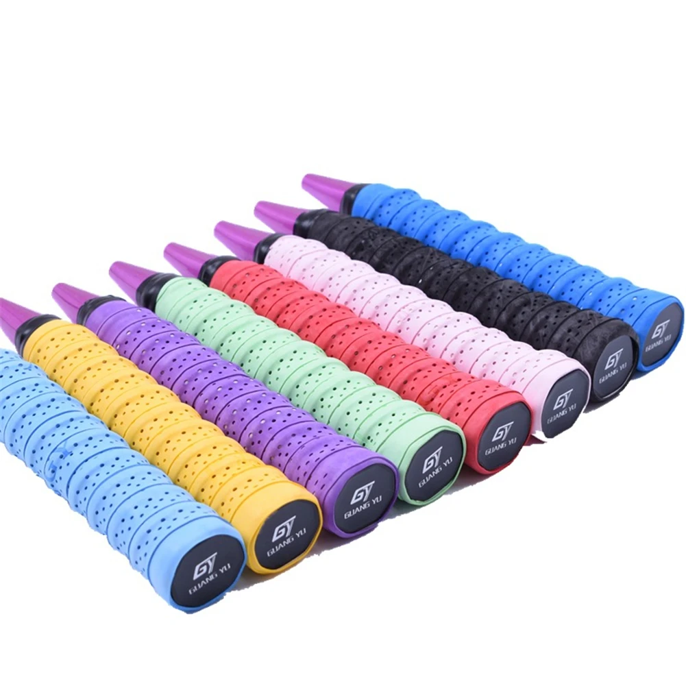 Hot Sale Multi Color Badminton Towel Racket Grips Sweat Absorbing Belt Frosted Keel Hand Glue Perforated Non-slip Winding Belt