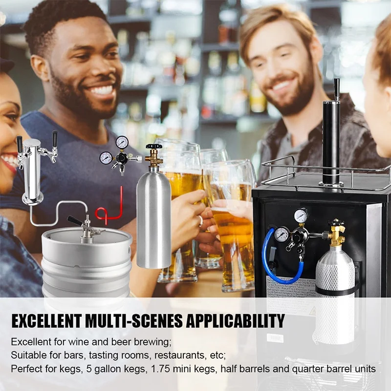 CO2 Kegerator Regulator with Pressure Adjustment Knob Beer Regulator with Safety Manual Pressure Relief Valve For Beer/Beverage