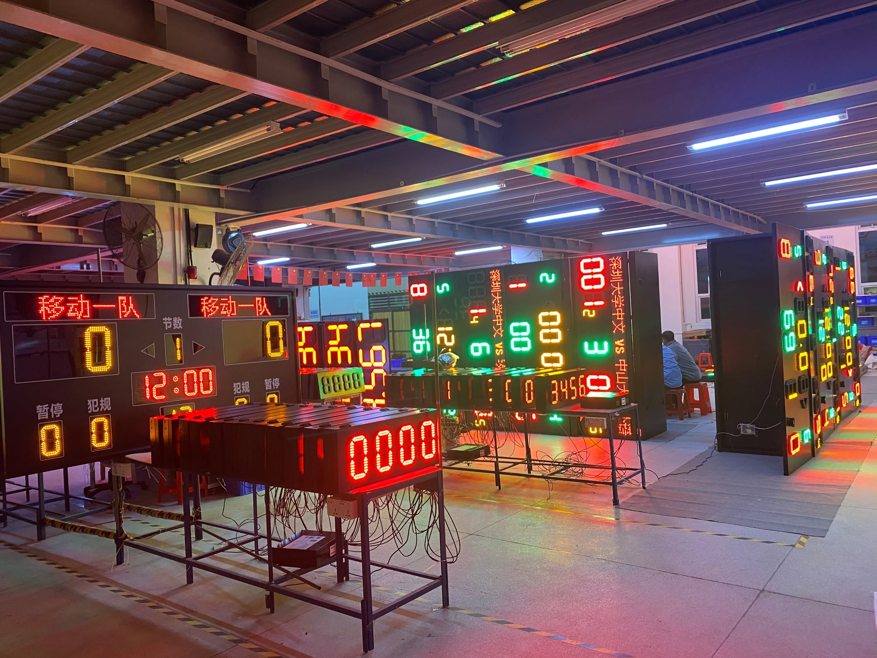 Jhering Long Life Outdoor Digital Wall Clock with LED Display Thermometer and Stopwatch Functions