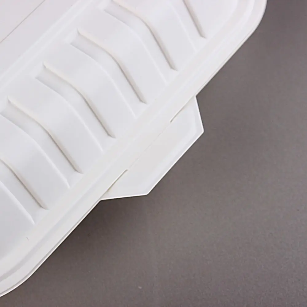 PLALEAVES Biodegradable 1000ml 3 Compartment Corn Starch Food Clamshell for Takeaway Eco Friendly Food Packaging