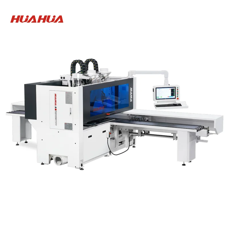 HUAHUA SKH-612NS Pioneering C-type Double Gripper Mechanism Double Drilling Heads Automatic Six Sides CNC Drilling Machine
