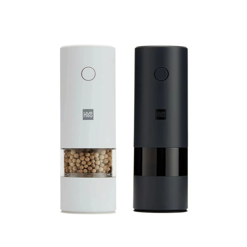 Huohou Electric Automatic Mill Pepper And Salt Grinder LED Light 5 Modes Pepper Spice Grain Pulverizer For Cooking