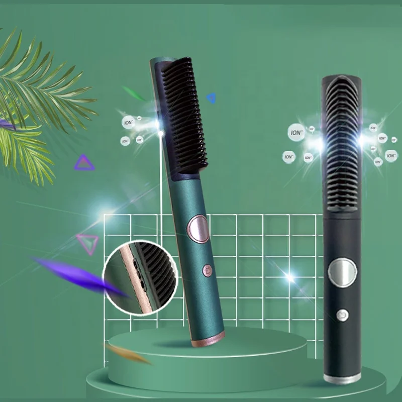 
Ulta Private Label Manufacturers LCD Ceramic Electric Straightener Magic Hair Comb Custom Logo Hot Ionic Mini Hair Brush 