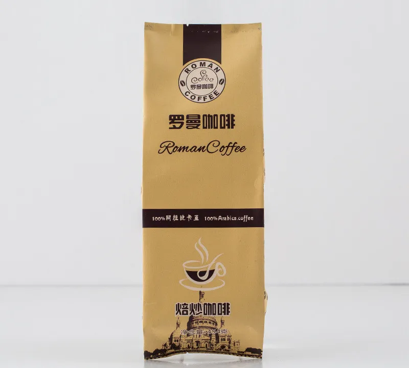 Custom weight Pla biodegradable side folding flat coffee bean packaging fixed with valve and zipper coffee bag