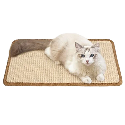 Customized Size Available 100% Natural Sisal  durability  Cat Scratchers board Pad Rug with Sticky Tapes