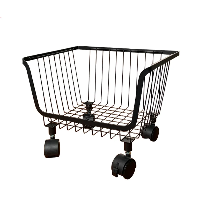 Metal Wire Baskets with Wheels Stackable Storage Bins Kitchen Organizer Shelf Fruit Vegetable Cart Dishes Seasonal Rack Shelves