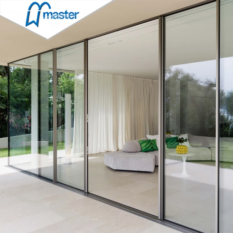 Modern Design 96 x 80 Sliding Patio Door Glass Sliding Doors Frameless Aluminum Sliding Doors