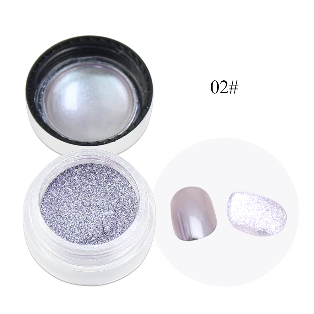 BIN new arrival 2 in 1 Cat eye Chrome Mirror Powder Aurora Color Nail Powder Aurora Powder For Nail