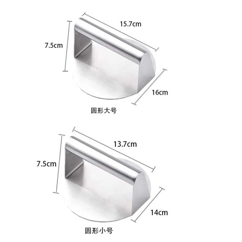 Hot Sale Stainless Steel Square Hamburger Press Kitchen Gadgets Patty Maker Manual Hamburger Grill Press