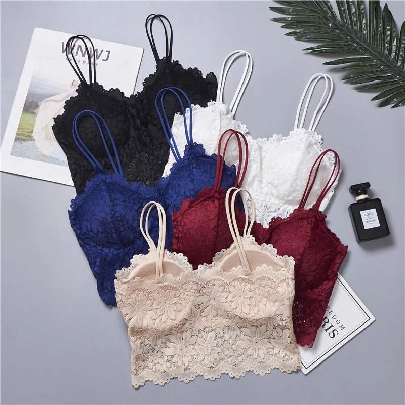 New Arrival Women Push Up Wireless Lace Bra Top Women Plus Size Bralette Underwear Lingerie Full Cup