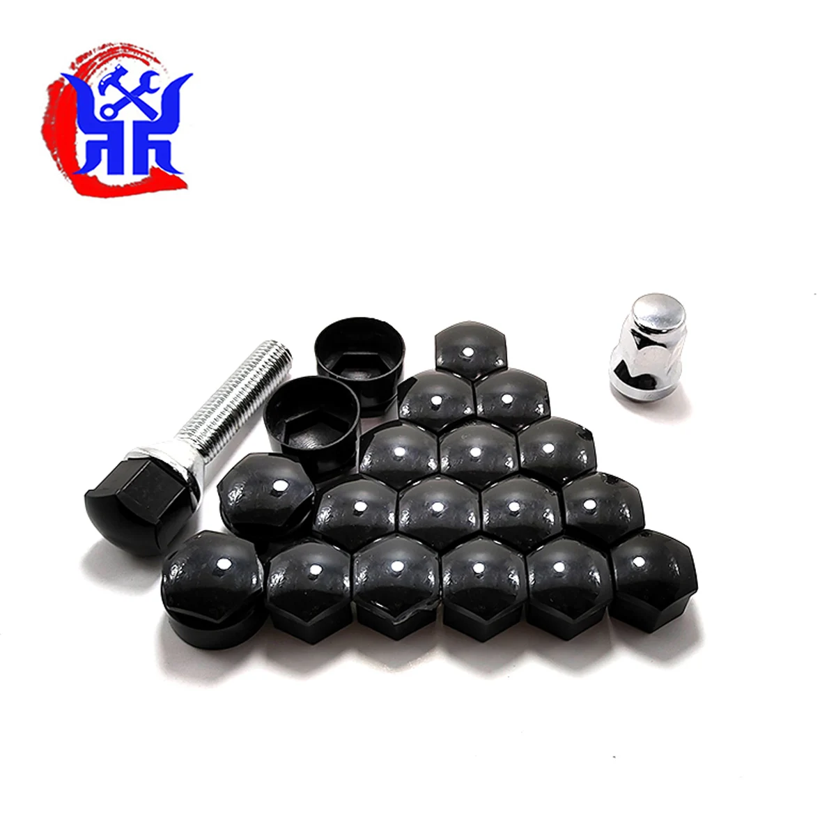 Wheel Nut Bolt Covers For AUDI Q7 2006-2015 Locking Caps Chrome Plating Grey