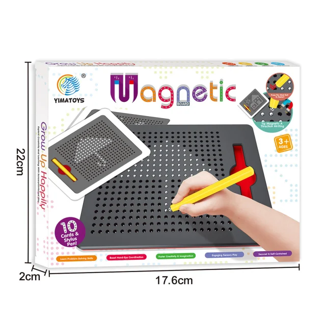 Magnetic steel ball drawing board (380PCS with 10 cards)New Design Magpad Dots Beads Magnetic Board Drawing Tablet For Kids Toys