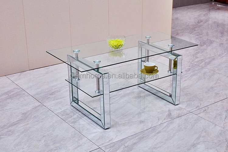 Modern decor living room furniture centre glass style square coffee side table minimalist glass table for home coffee table