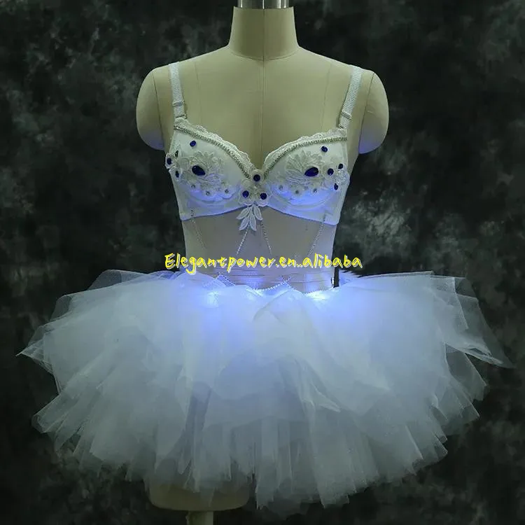 2023  new design Fancy LEF TuTu Dress Ballroom Dance Costume Club Stage Dancer Suit