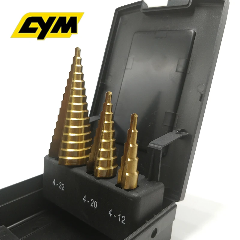 Набор ступенчатых Сверл из быстрорежущей стали и кобальта с несколькими отверстиями, 50 размеров, 3 шт. в алюминиевом корпусе