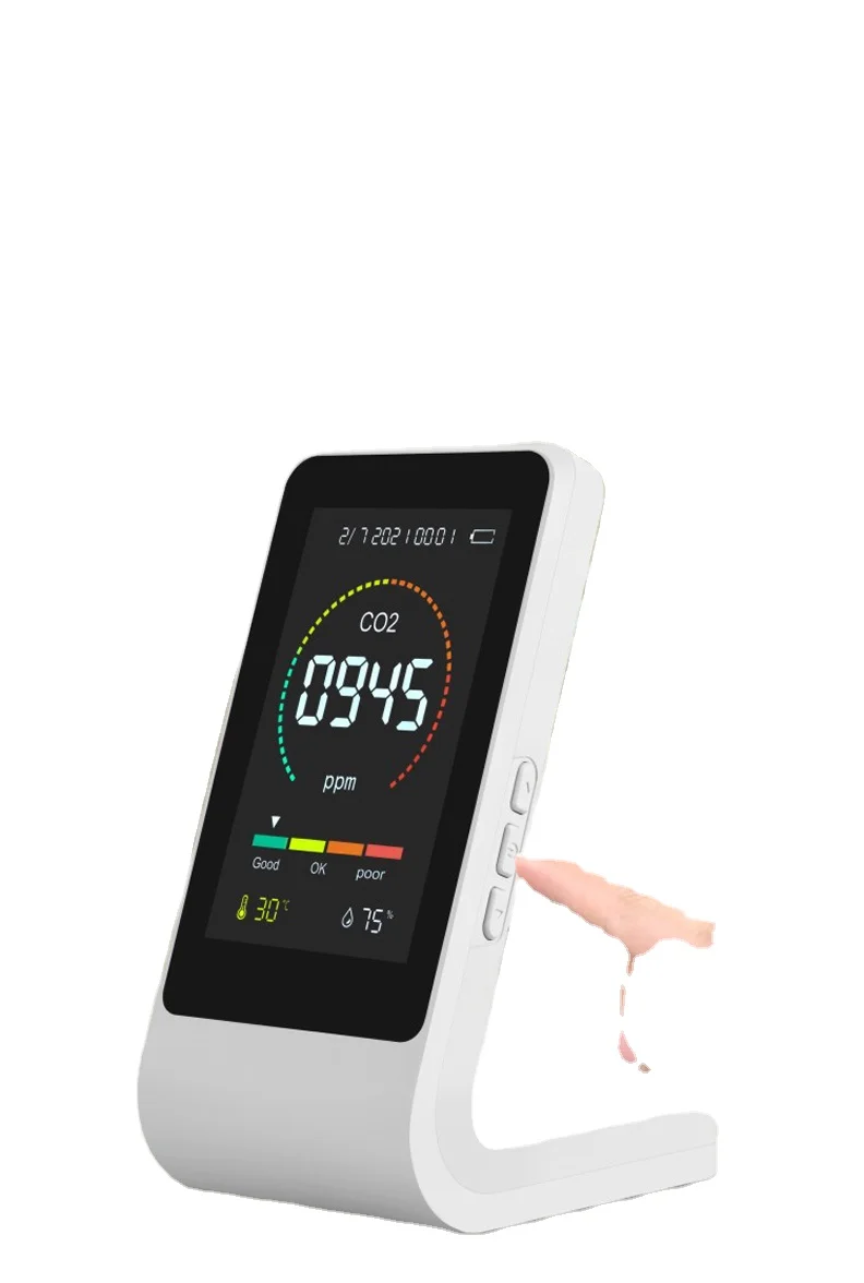 C Small Portable Indoor Desktop Automatic Alarm Infrared CO2 Sensor Air Quality Monitor Detector De CO2 Carbon Dioxide Meter