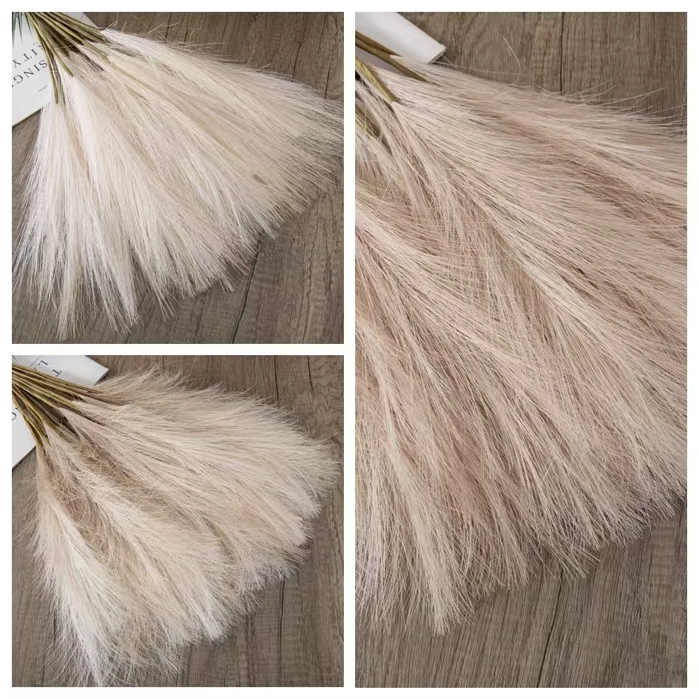 INS Reed Simulation Flower Faux Pampas Grass Floral Large Artificial Vase Filler Home Decoration Wedding Table Centerpieces