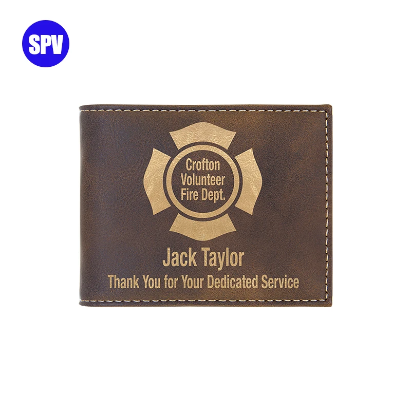 Good Quality Smart Male Luxury Genuine Slim Gift Set Leather Wallet For Man Laser Engravable Journal