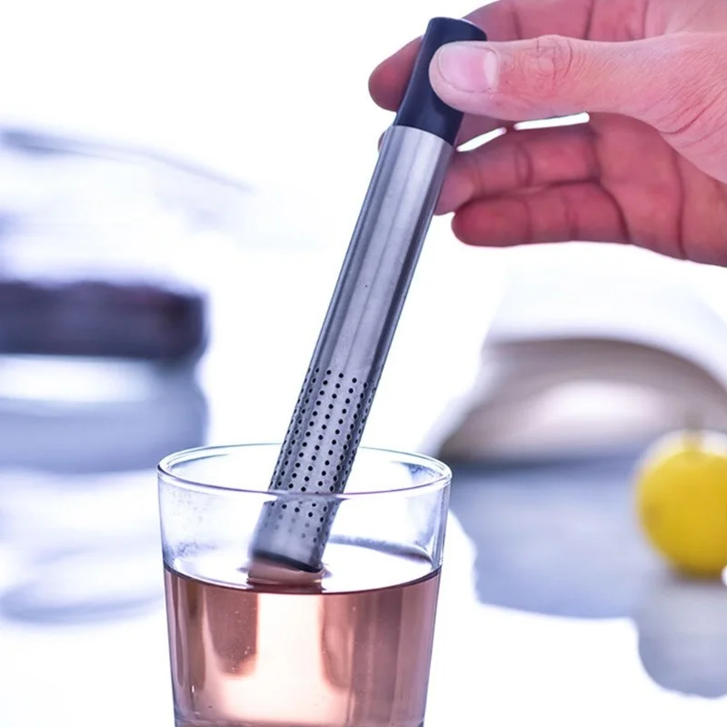 Wholesale Food Safe Pipe Mesh Tea Filter Stainless Steel Metal Tea Infuser Tool Tea Strainer Stick