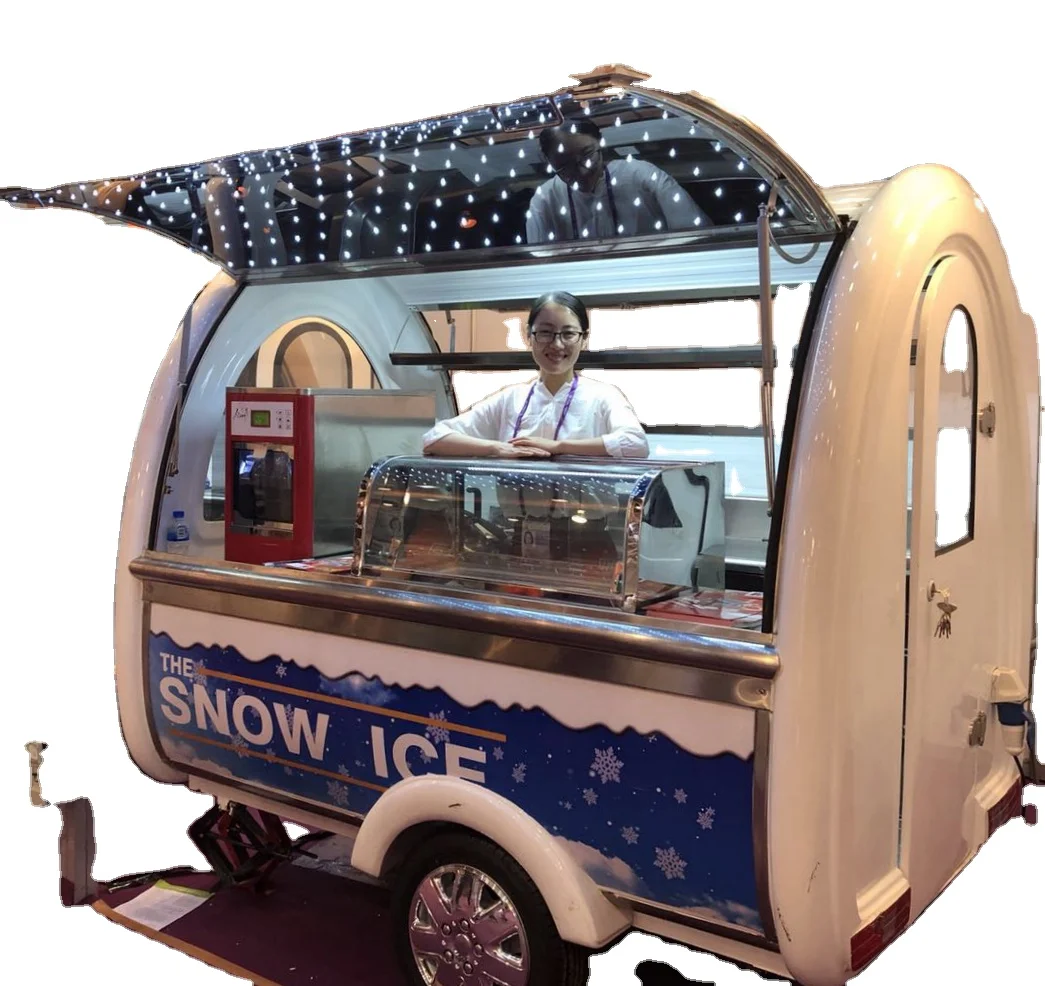 Mobile Cart Customized Ice Cream Truck Concession Crepe Aluminium Tipping Bus Van Churros Food Trailer