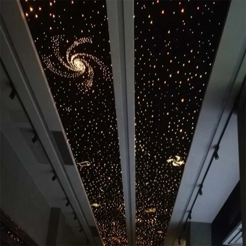 RGB light polyester fiber optic star ceiling panel with shooting stars