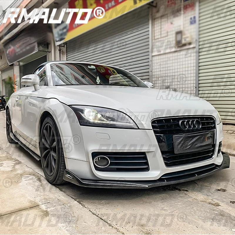 RMAUTO Carbon Fiber Car Front Bumper Splitter Lip Body Kit Spoiler Diffuser Protector Exterior Parts For Audi TT RS 2004-2019