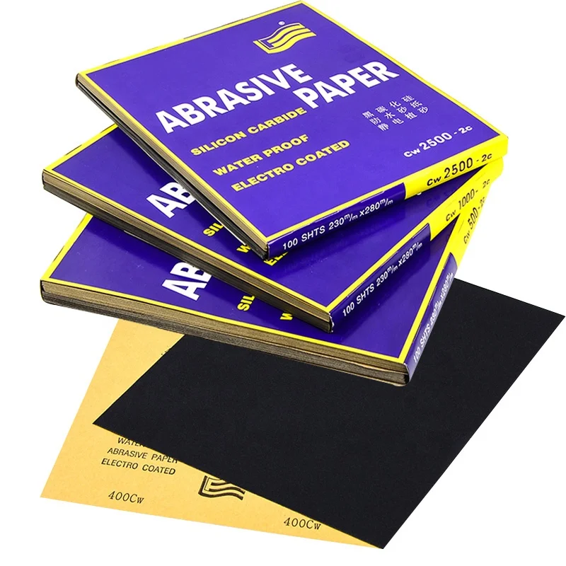 High Quality 230*280mm 60-10000 Grit Waterproof Sandpaper Abrasive Sanding Paper Silicon Carbide Sandpaper for Grinding