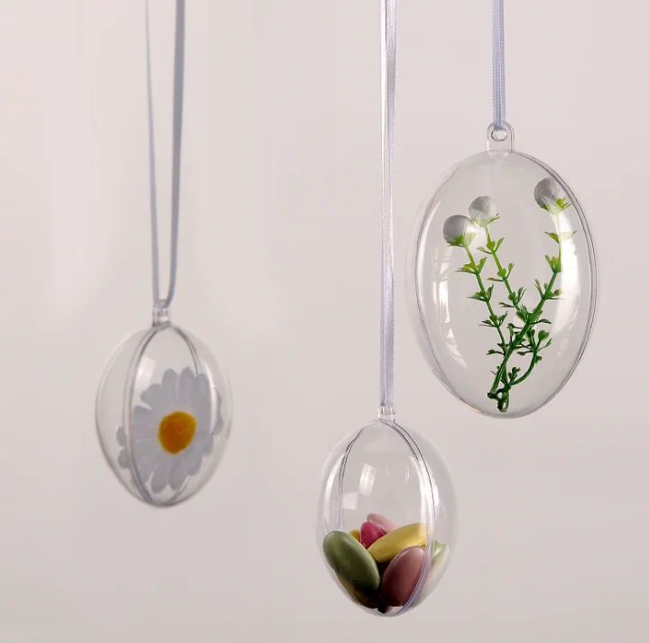 Christmas Diy Gift Clear Open Photo Ball Plastic Transparent Ornament Hanging Tree Holiday Party Supplies Decor