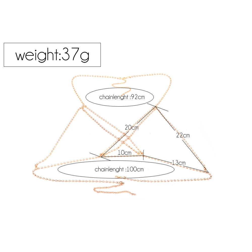 Women Sexy Crystal Rhinestone Cross Chest Boob chain Bra Outfit Double Layered Harness Bikinis Decor Breast Body Chain Jewelry