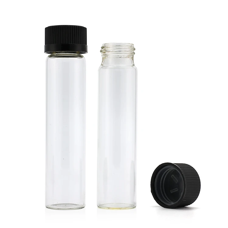 Wholesale Mini Vial Clear Glass Laboratory Test Mini Tube Safe Child Proof Cap Pill Containers Small Glass Vial