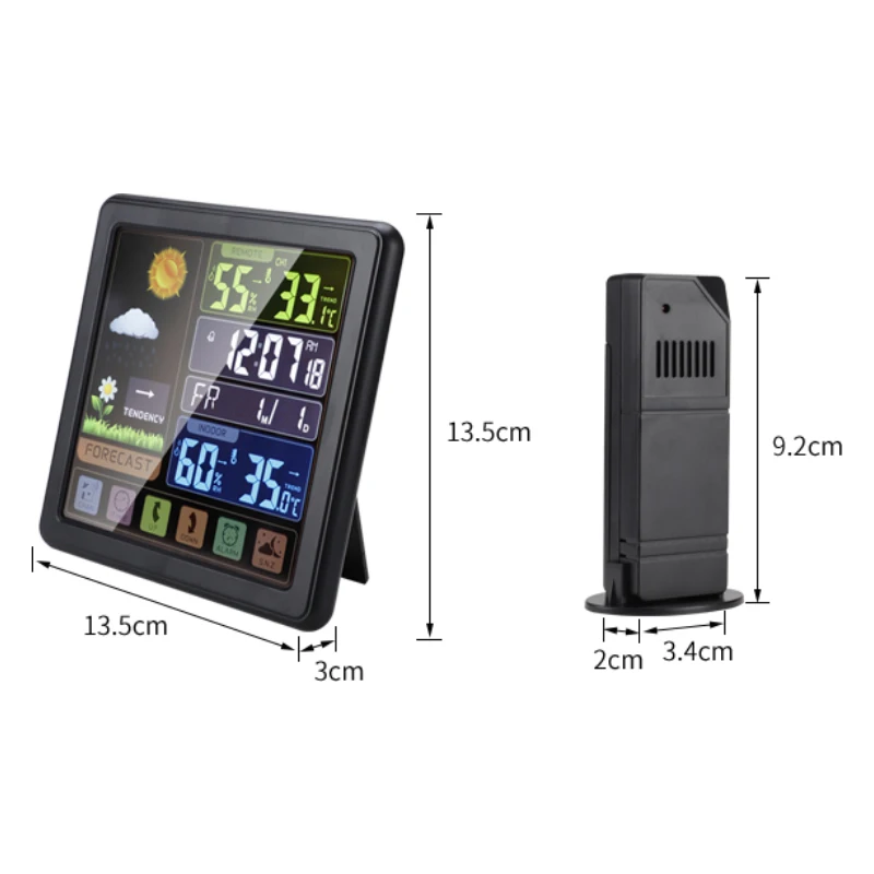 Wireless Weather Station Clock Alarm China Factory Supplied Top Quality Color Hygrometer Thermometer Weather Station