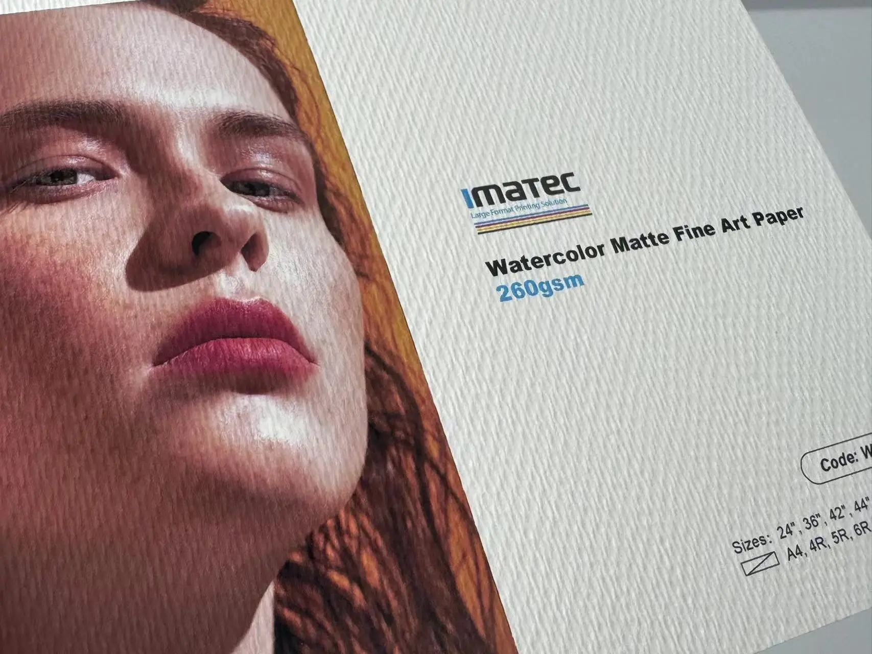 Premium Water-based 260gsm Pigment inkjet matte Watercolor Paper Sheet Roll