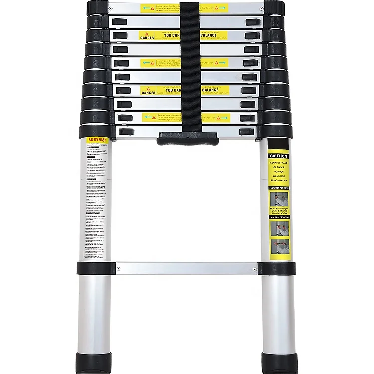 EN131 Single straight Aluminum telescopic ladder 3.8m manufacturer