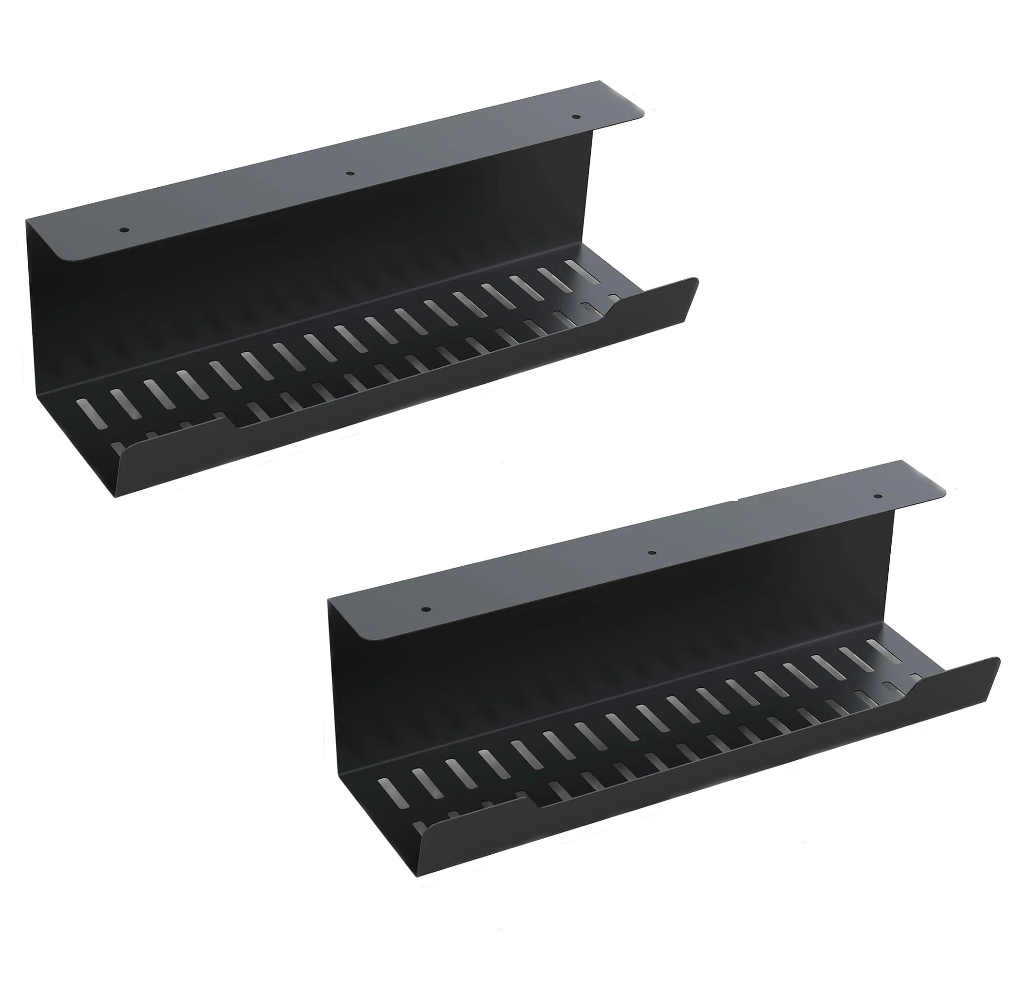 2 pack Metal Cable Management Under Desk  channel type cable management tray
