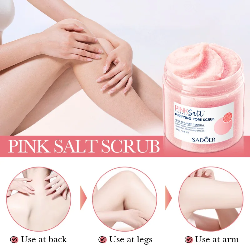 Himalayan Pink Salt Cleansing Bath Salt Body Scrub For Exfoliating Organic Natural body scrub