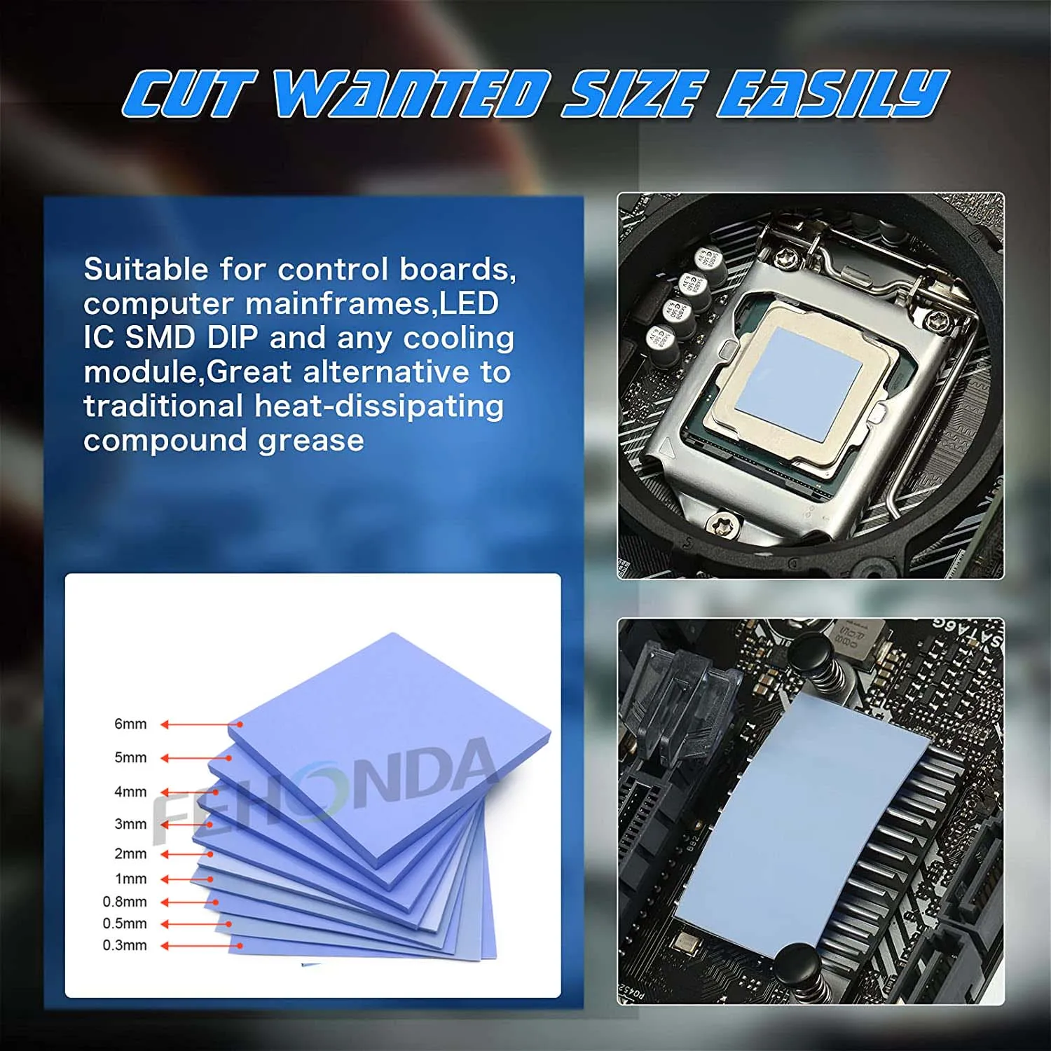 Gelid Solutions GP-Extreme 12W-Thermal Pad 80x40x2.0mm. Excellent Heat Conduction, Ideal Gap Filler. Easy Installation.