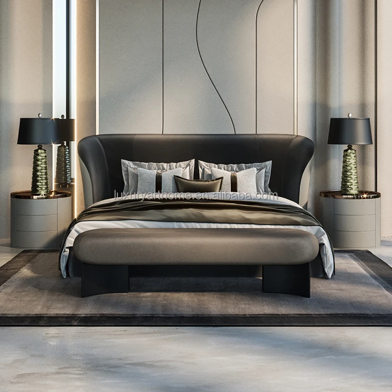 Customize Luxury Bedroom Furniture Set Premium Villa Latest Design Double Bed Upholstered Bed king Size Bedroom Set