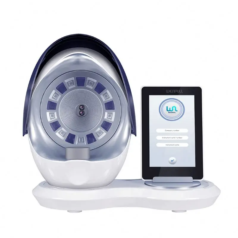 Latest Smart AI Magic Mirror 3 Light Sources Skin Facial Scanner Machine Portable Full Face Tester 3D Skin Analyzer