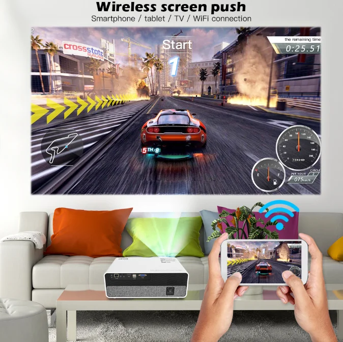 Support Smart mobile phone WIFI connected portable 4k full HD native 1080P home theater android smart projector