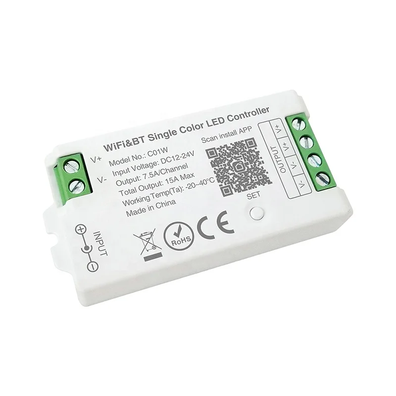 Laimi WiFi APP control Smart LED dimmer for single white LED lighting 12V 24V 15A 180W 360W