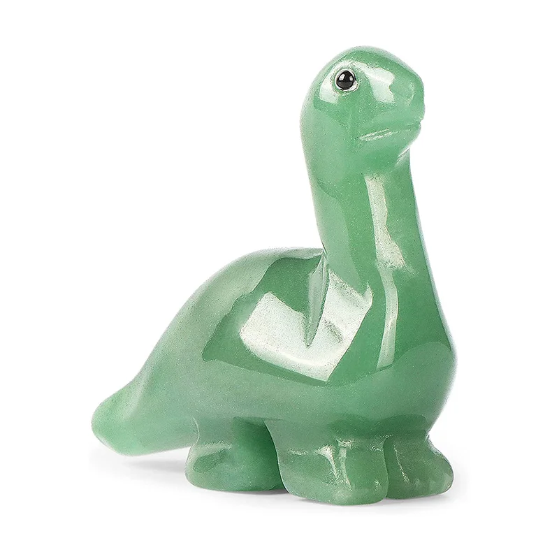Jasper Dinosaur Hand Carved Gemstone Realistic Cute Dinosaur Figure Statue Animal Collectable Decoration or Gift