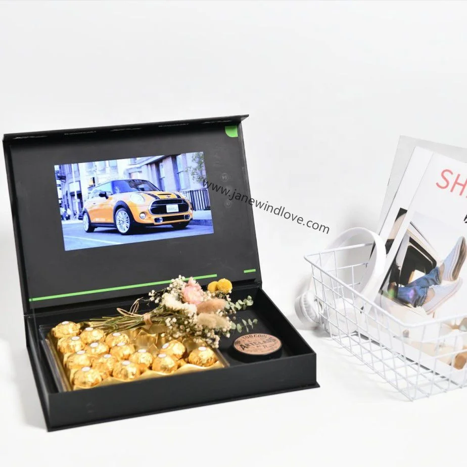 Jewelry Music video box with tft lcd screen video player 2.4inch/4.3inch/5inch/7inch/10.1inch Video Gift Box For Marketing Gift