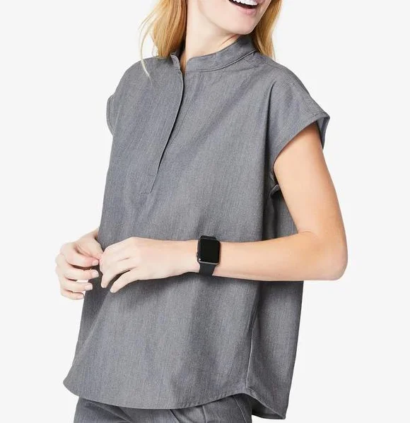 2021 New Style Nursing Scrub Hospital Uniforms Polyester Rayon Spandex Stretchy Fabric Medical Scrubs Set Nursing Clothing