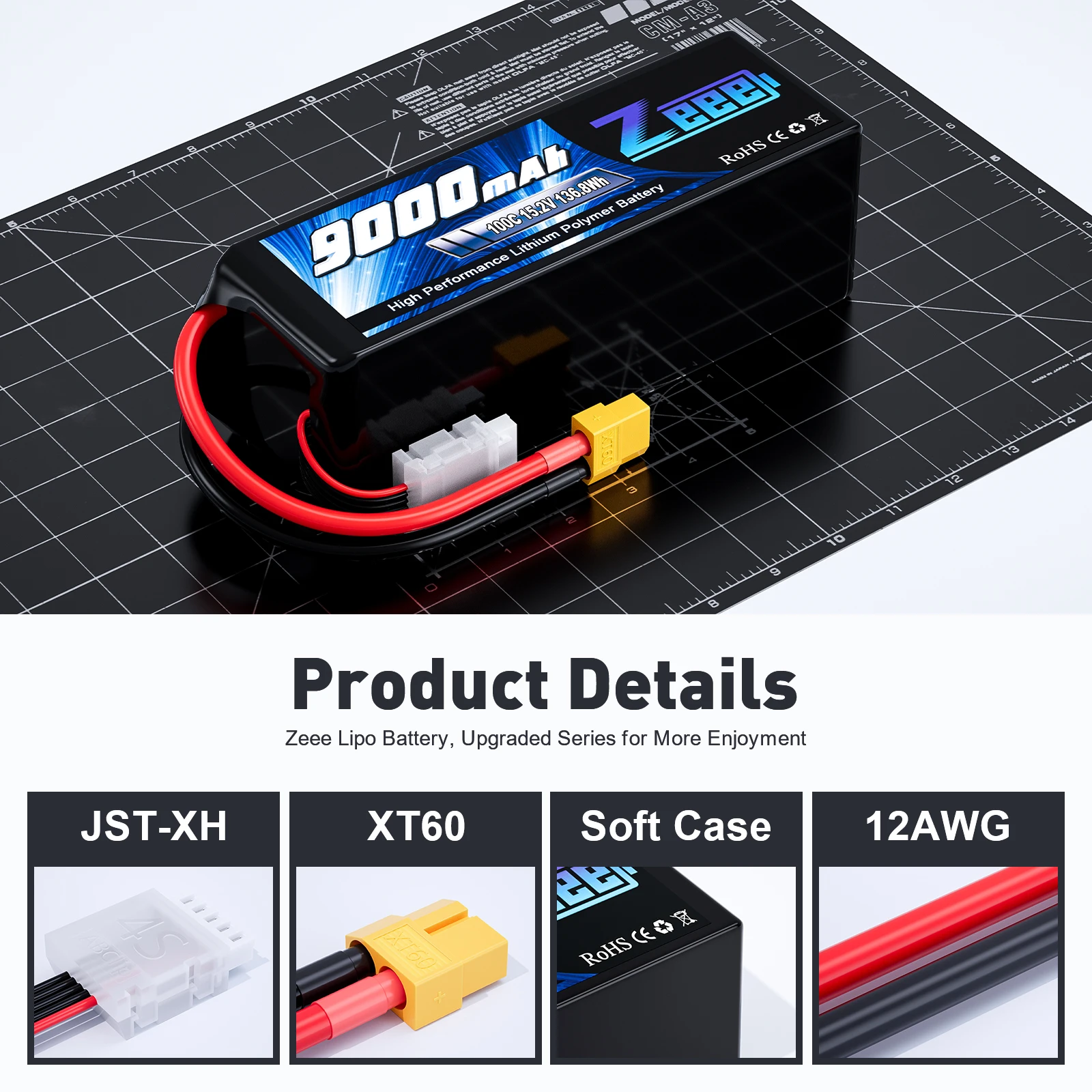Аккумулятор ZEEE для дрона HV высокочастотный 4S 15 2 V 9000mah 100C fpv lipo аккумулятор аэрофотосъемки и сельскохозяйственного