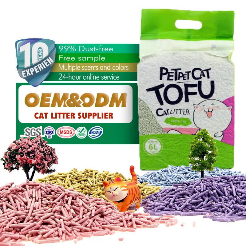 Vacuum Packed Food Grade Dust-free High Quality Clumping Natural Easy Clean Factory Directly Sell Tofu Cat Litter